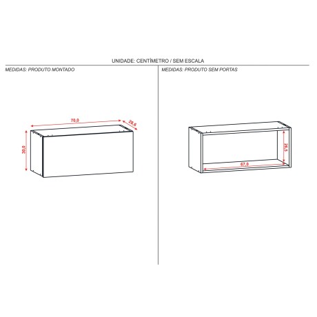 MUEBLE BASCULANTE 0.70CM SERIE LINE KITS PARANA BLANCO