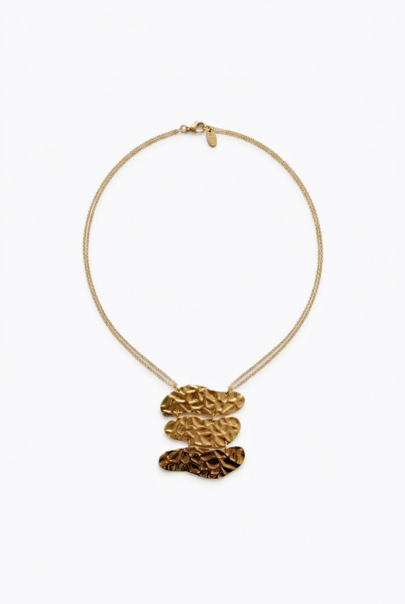 Collar de acero machacado - dorado 