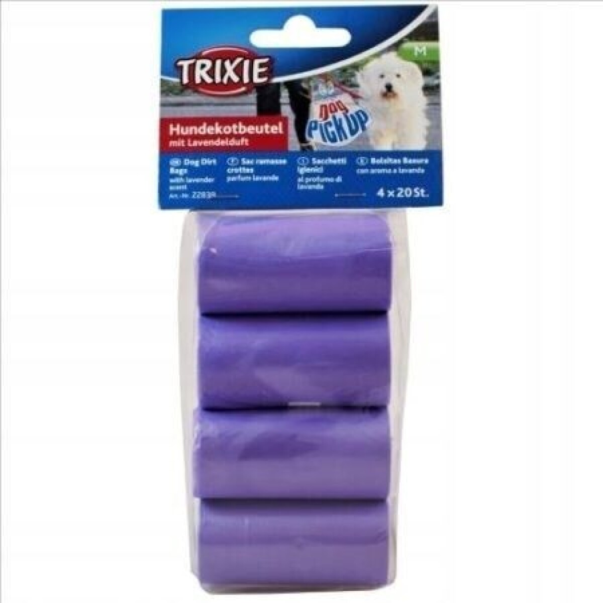 DOG POOP BAGS WITH LAVENDER SCENT, 4 ROLLS OF 20 BAGS, PURPLE 