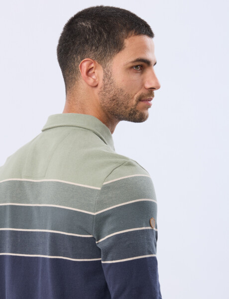 REMERA POLO PIQUE RAYADA Verde