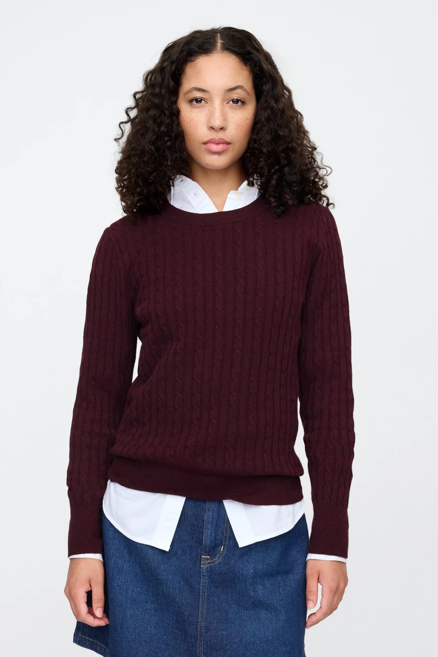 Buzo Cashsoft Cuello Redondo Mujer Burgundy 509