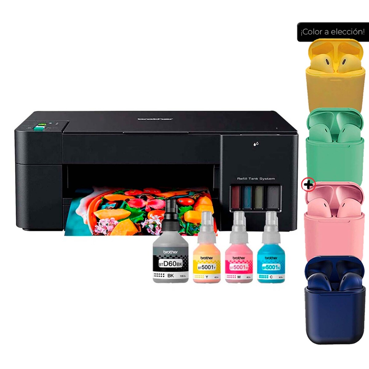 Impresora A Color Multifunción Brother Dcp-t420w Con Wifi + Auriculares 