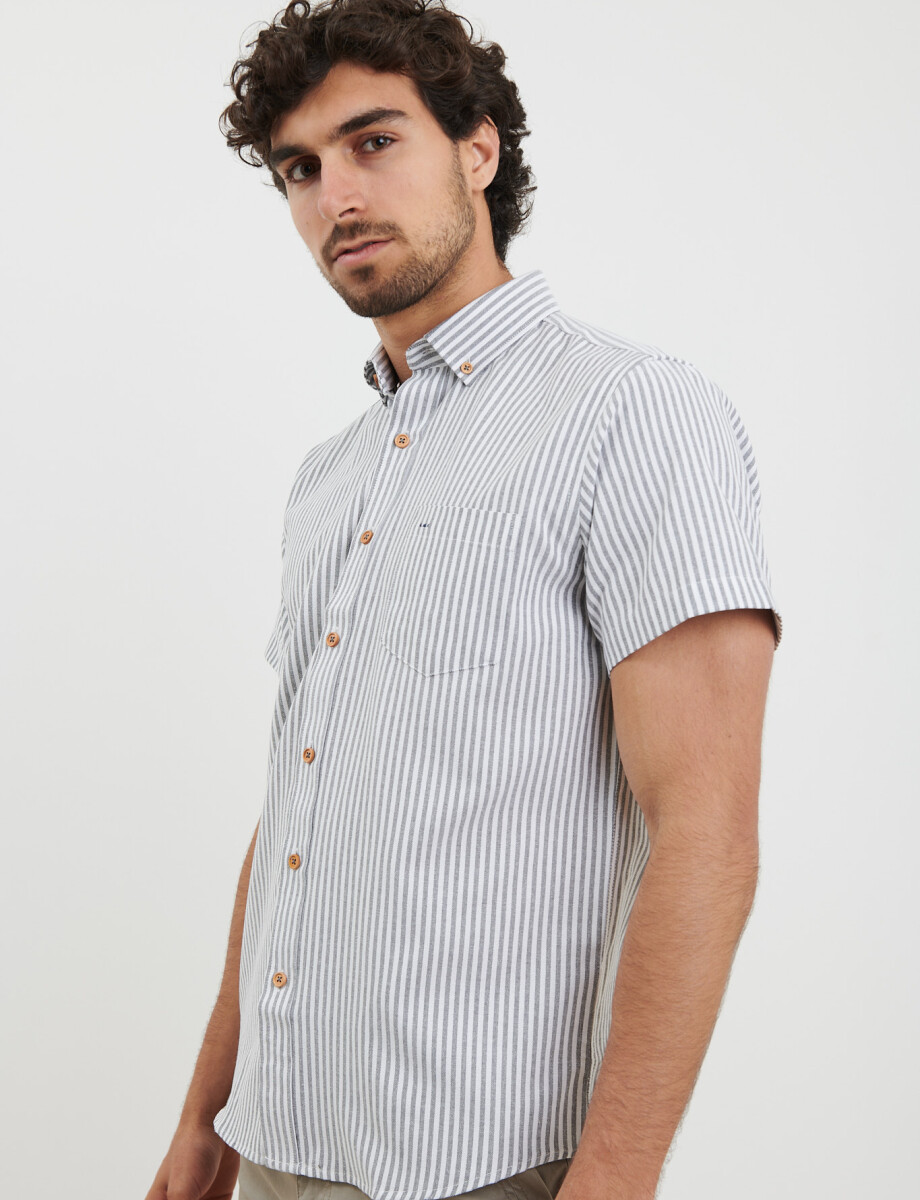 012575 CAMISA HARRINGTON LABEL Blanco/verde