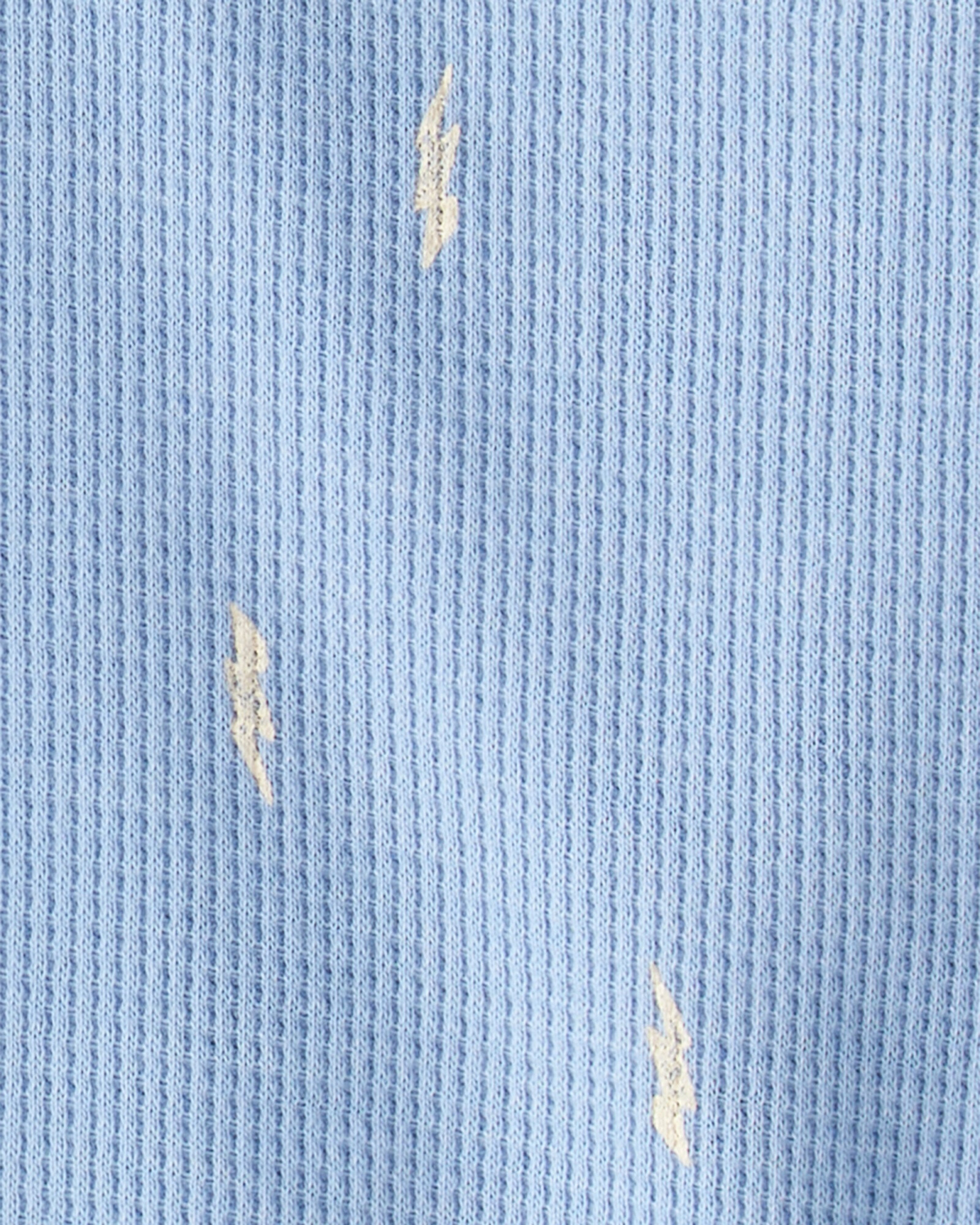 Set dos piezas de algodón térmico, pantalón y body, azul, diseño rayos Sin color