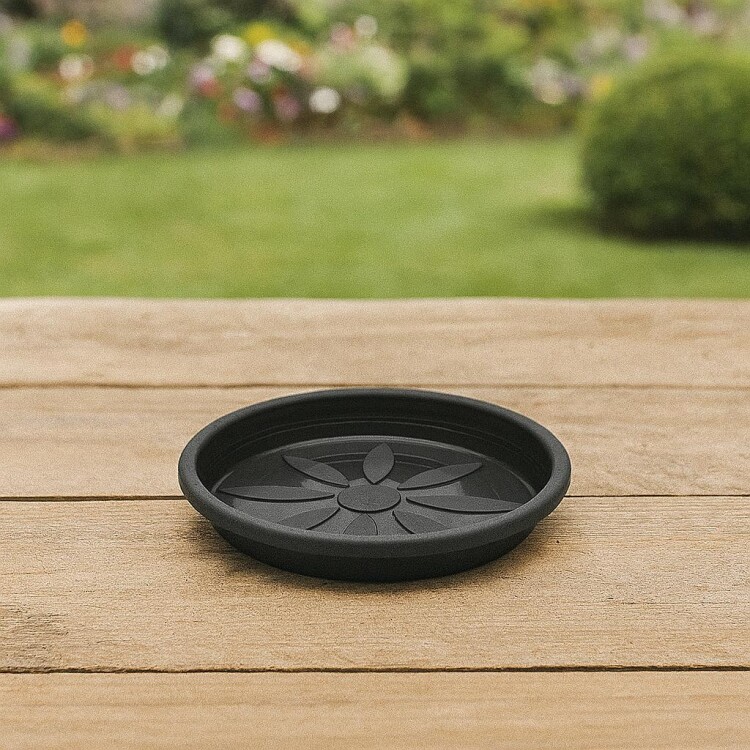 PLATO MACETA PLASMONT N3 24.5CM NEGRO PLATO MACETA PLASMONT N3 24.5CM NEGRO