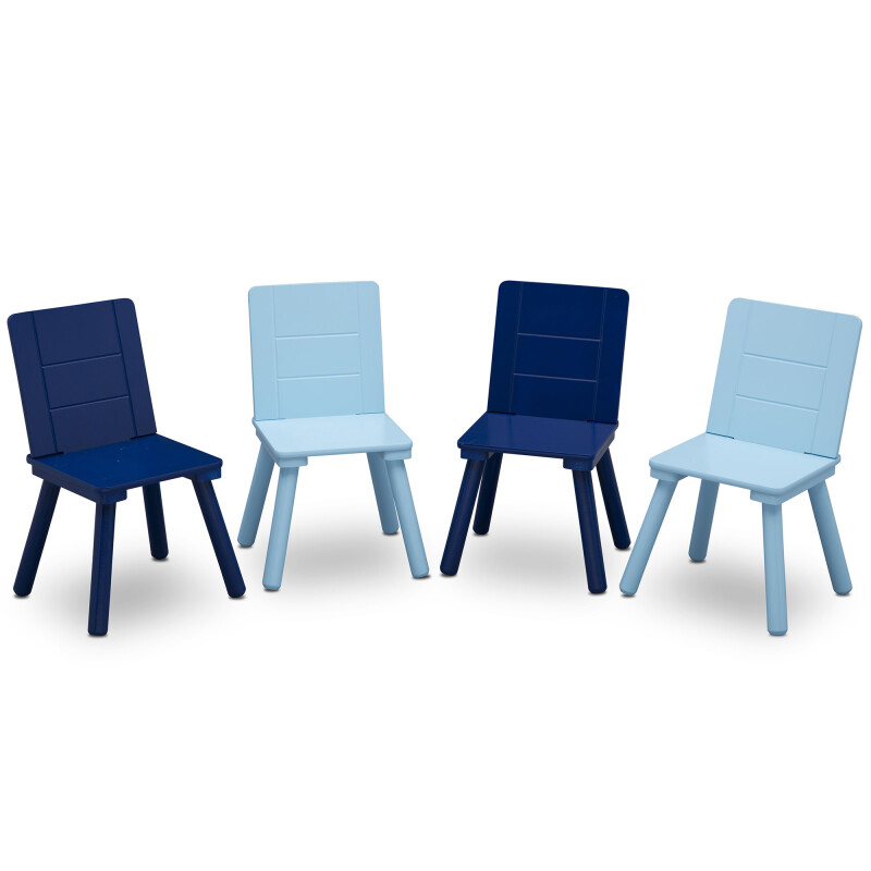 Juego de mesa y 4 sillas para niños azul gris y celeste Juego de mesa y 4 sillas para niños azul gris y celeste