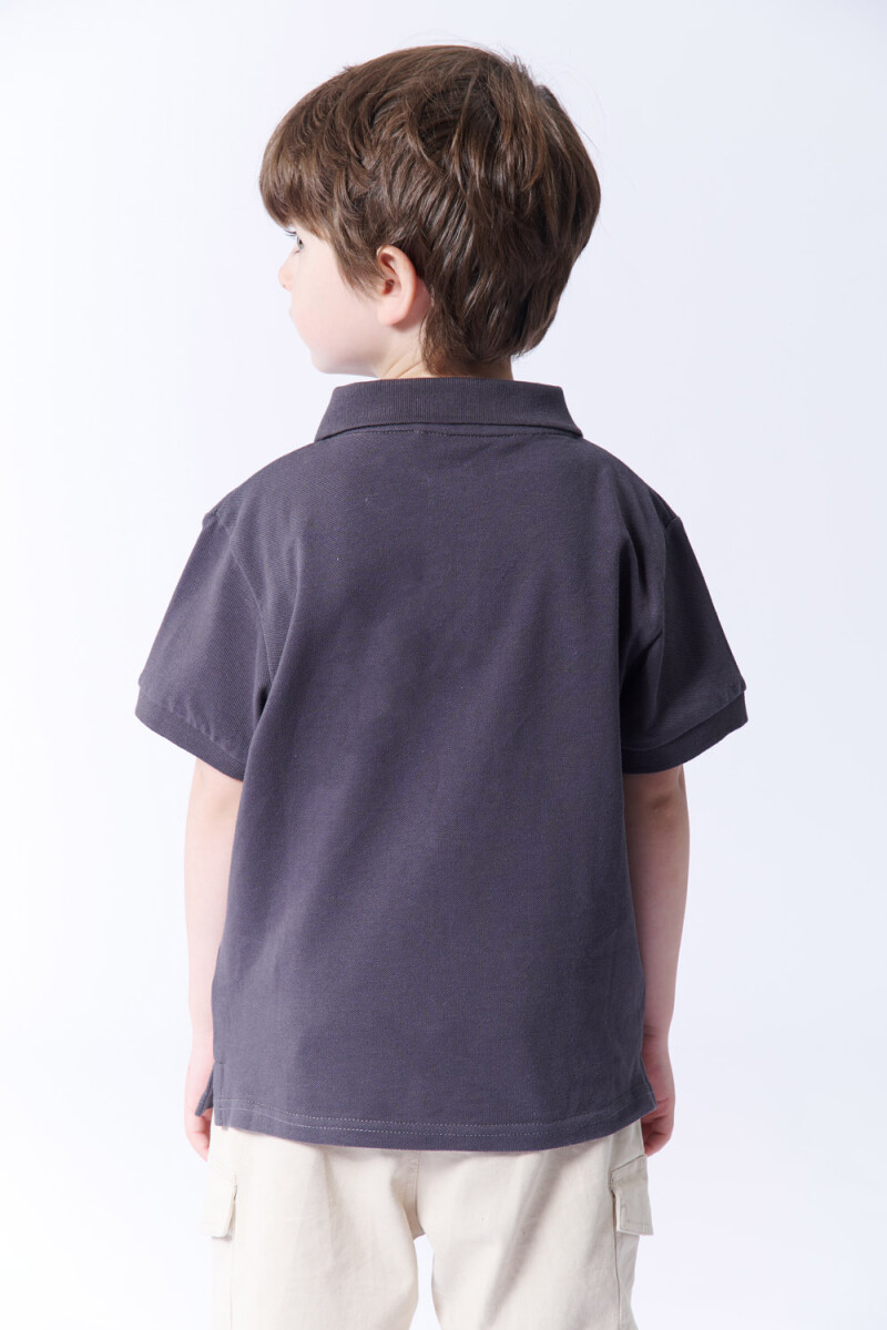 Remera polo piqué Gris