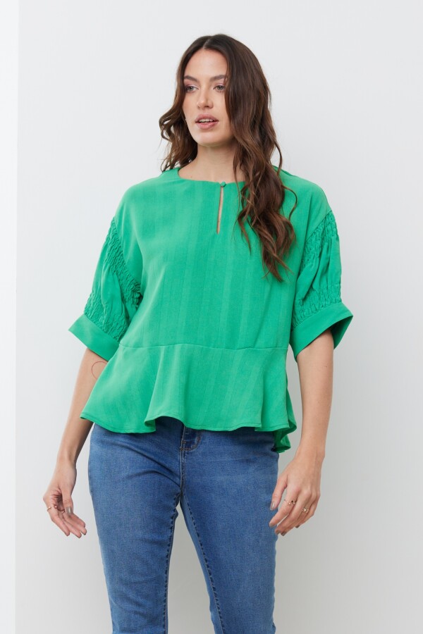 Blusa Manga Frunces VERDE