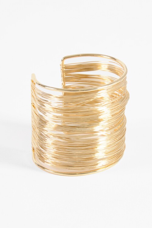 Pulsera rigida regulable vueltas dorado