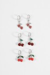 Set de aros dije cherry plateado