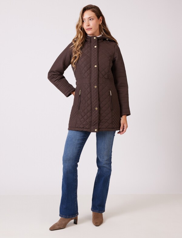 Campera Matelassé & Capucha Desmontable MARRON
