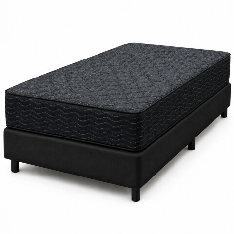 Conjunto sommier y colchón de espuma Zafiro Linde 1 1/2 plaza 110x190 Conjunto sommier y colchón de espuma Zafiro Linde 1 1/2 plaza 110x190