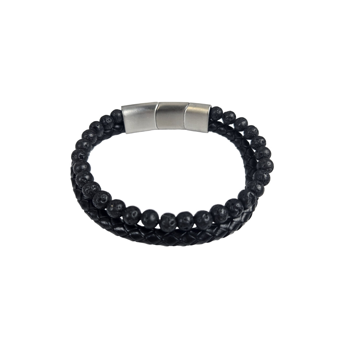 Pulsera Doble Con Hebilla - Negro 