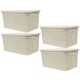 Set x4 Caja simil ratán 15 lts BEIGE