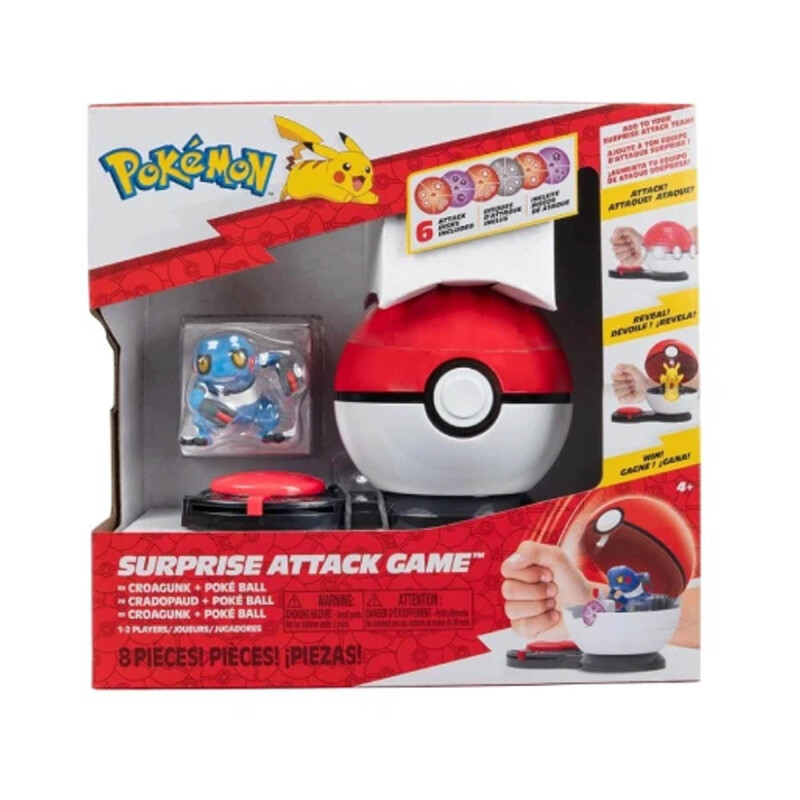 Poké Ball Surprise Attack Game Pokémon Croagunk + Pokeball