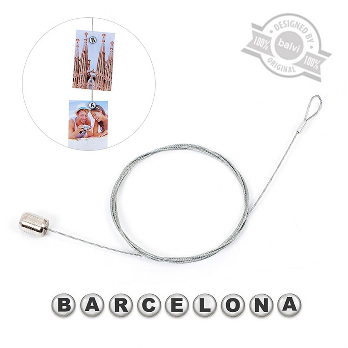 Sujeta fotos con linga de acero e imanes x8 Barcelona 