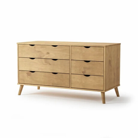 Cómoda Cajonera en madera maciza, con patas - 6 cajones MADERA