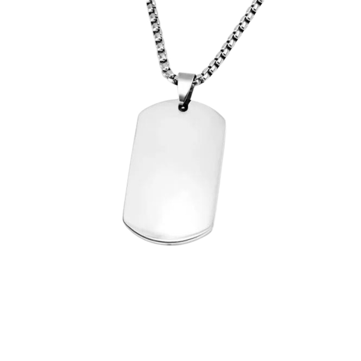 Collar con chapa identificatoria en acero inoxidable 