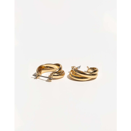 Aretes Argollas Entrelazadas Dorado