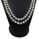 Collar perlas de cultivo dos vueltas con broche oro 18k blanco, brillantes y esmeraldas Collar perlas de cultivo dos vueltas con broche oro 18k blanco, brillantes y esmeraldas