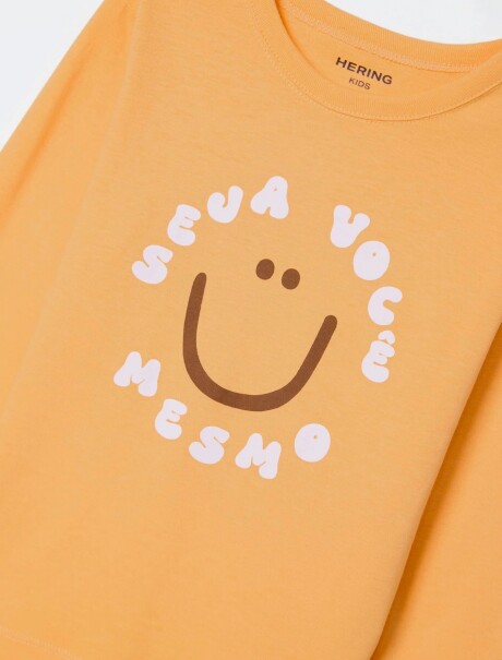 CAMISETA INFANTIL CON ESTAMPA NARANJA