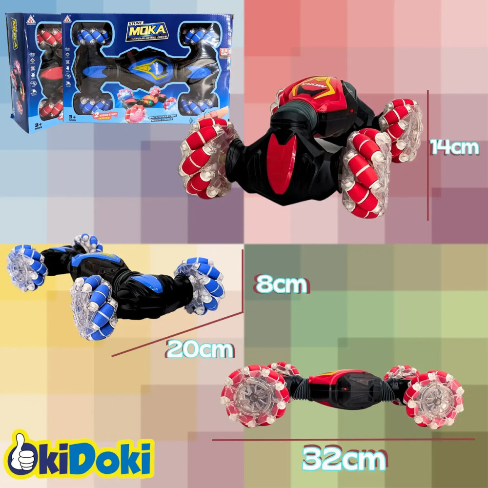 Auto a control remoto Acrobático 360° MOKA, con controlador en la muñeca Rojo