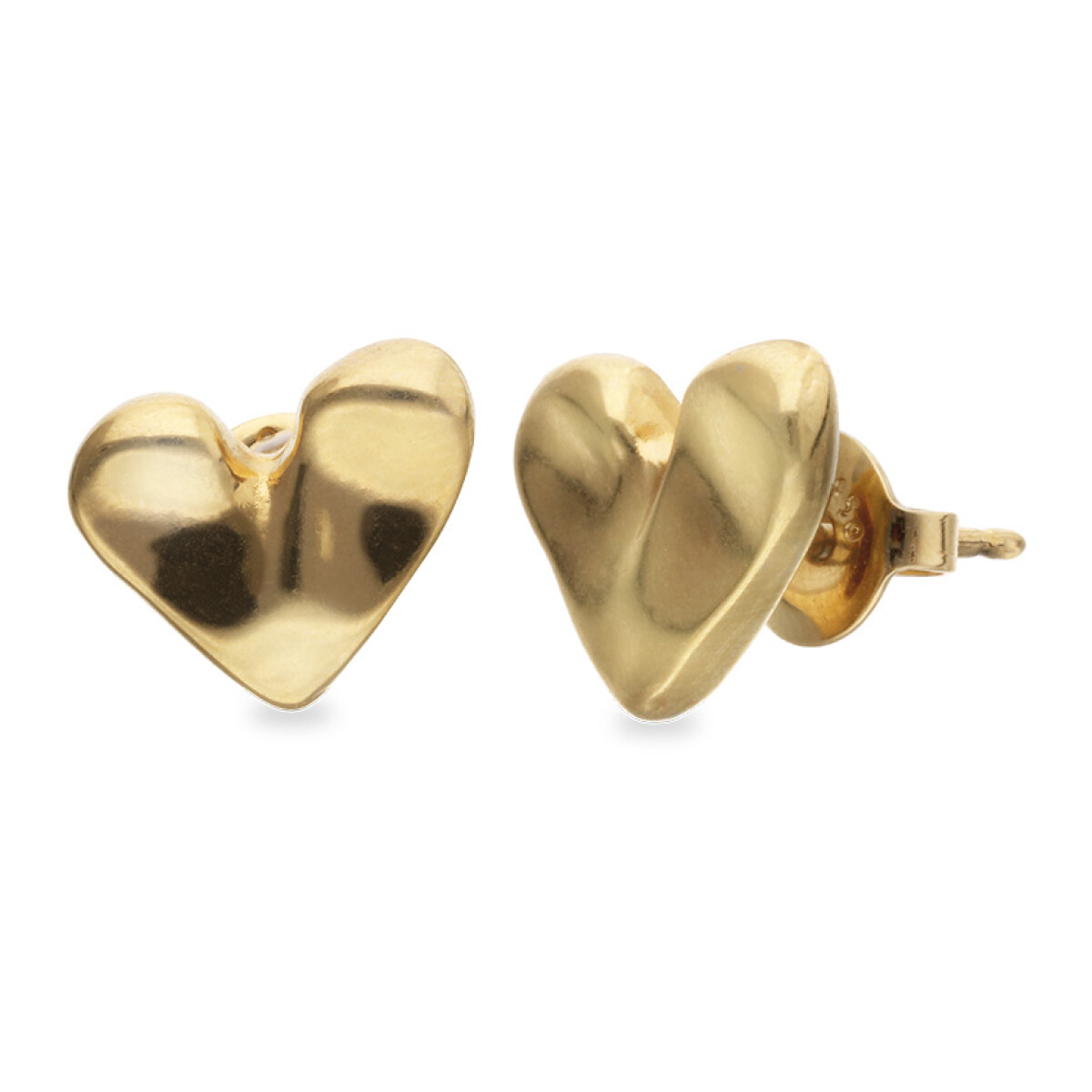 PENDIENTES DE CORAZÓN DE ALEACIÓN DE METALES BAÑADOS EN ORO 18K - Pendiente 