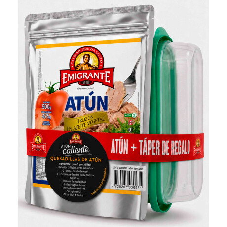 ATUN TROZOS EMIGRANTE 500G ACEITE + TUPPER ATUN TROZOS EMIGRANTE 500G ACEITE + TUPPER