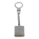 Llavero plata 925 con medalla rectangular y detalle en oro 18k Llavero plata 925 con medalla rectangular y detalle en oro 18k