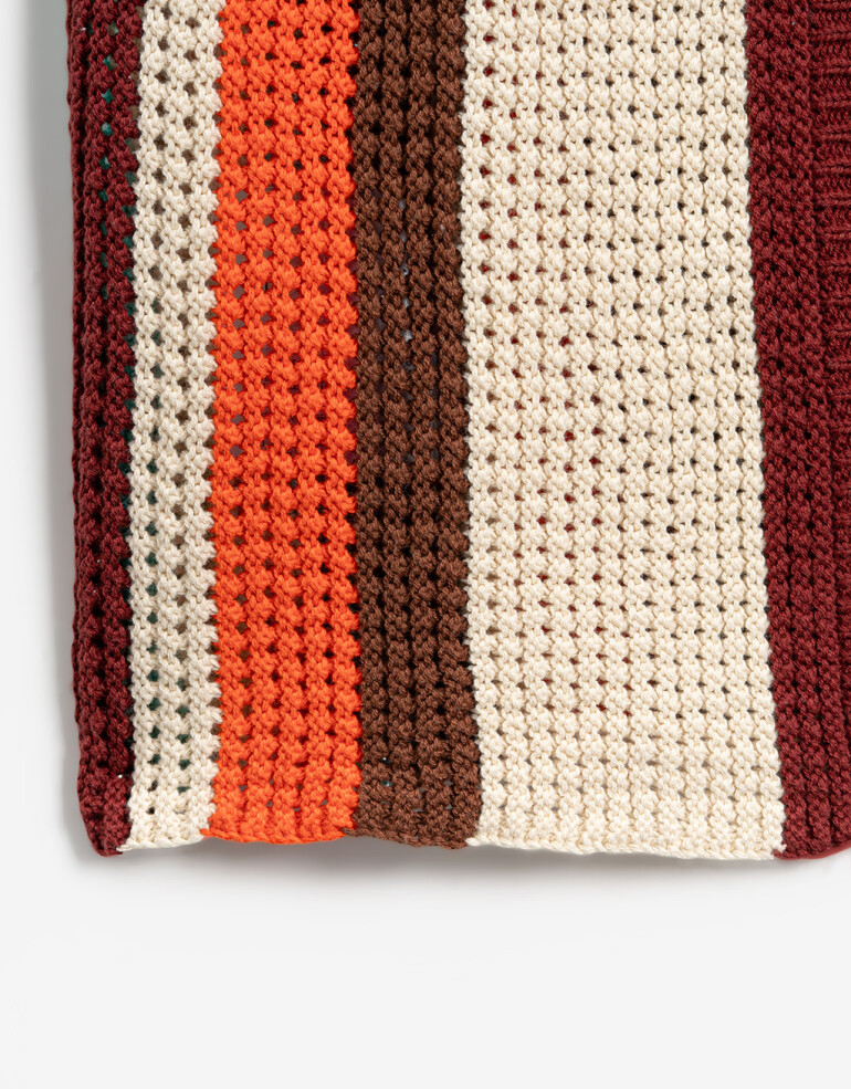 Knitwear Poncho Tejido Rayado - Combinacion Multicolor