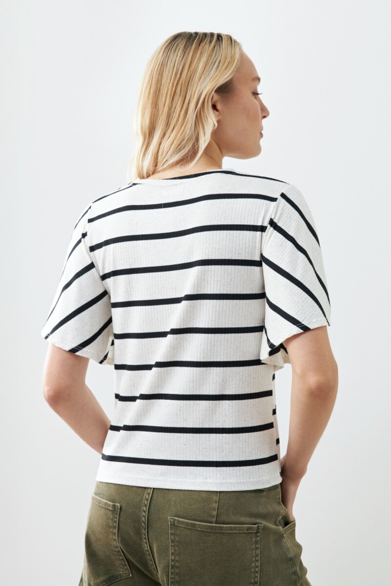 Remera rayada crudo