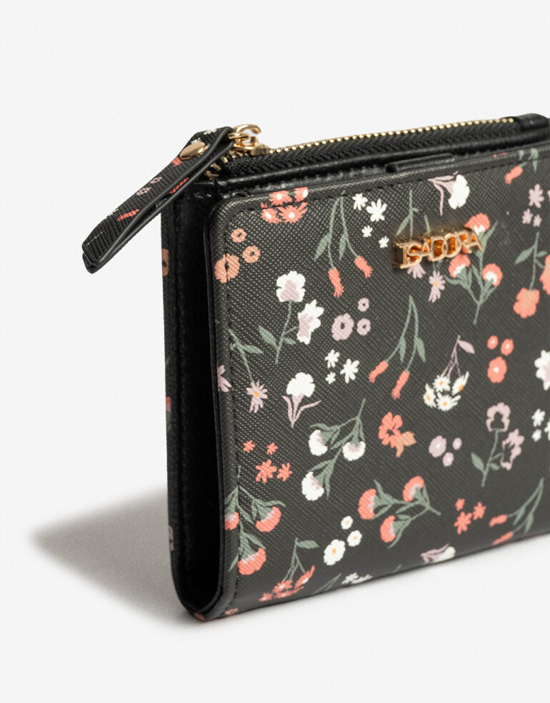 Billetera Billetera Con Solapa - Estampado Flores