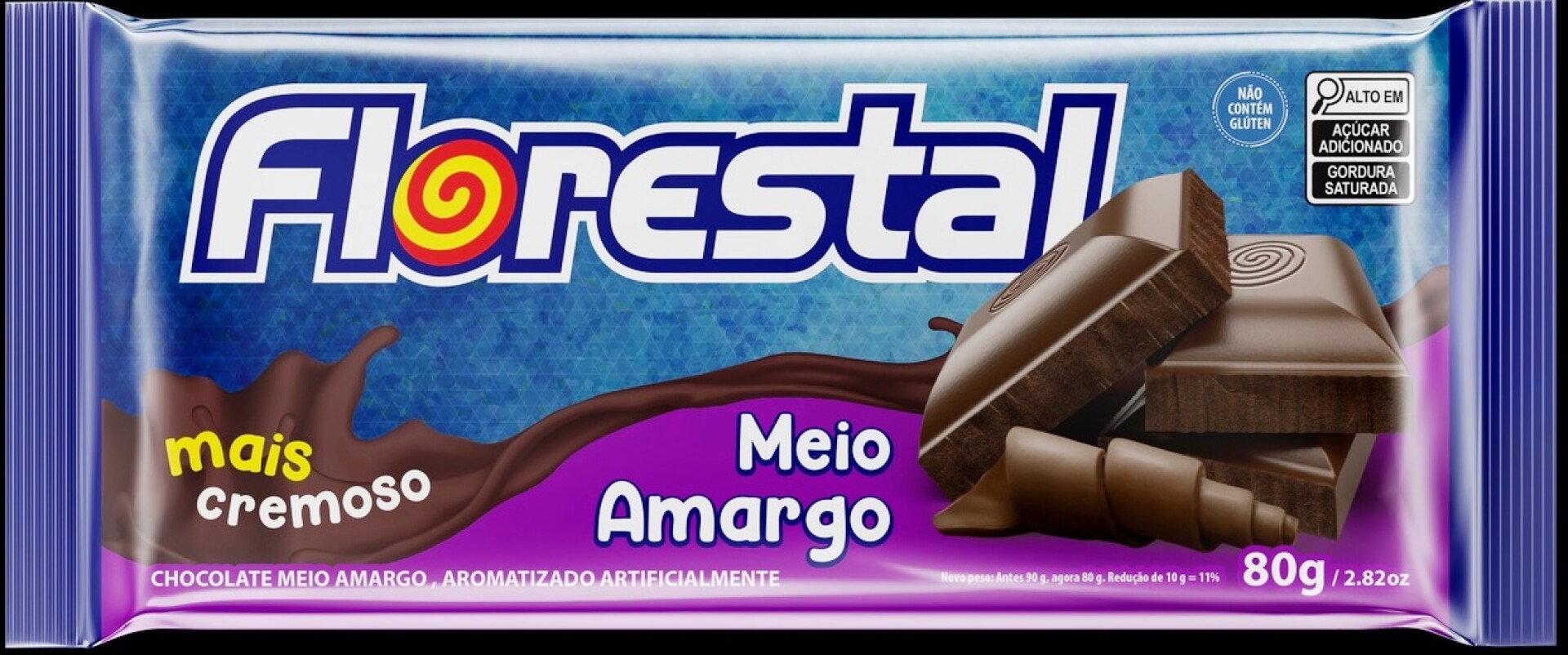 TABLETA CHOCOLATE FLORESTAL 80G AMARGO 