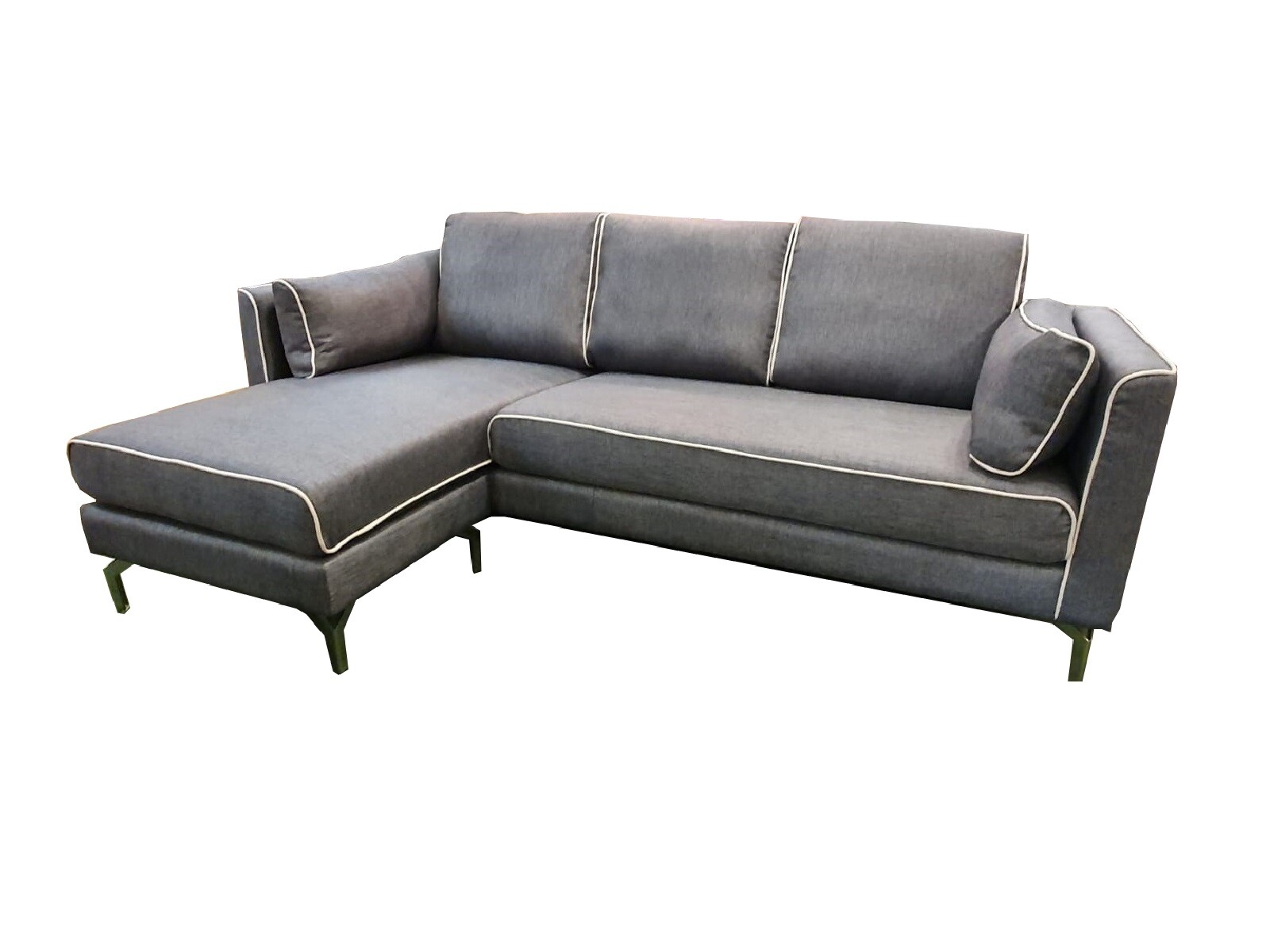 Sofa con Chaise Longue BANAK - Gris 