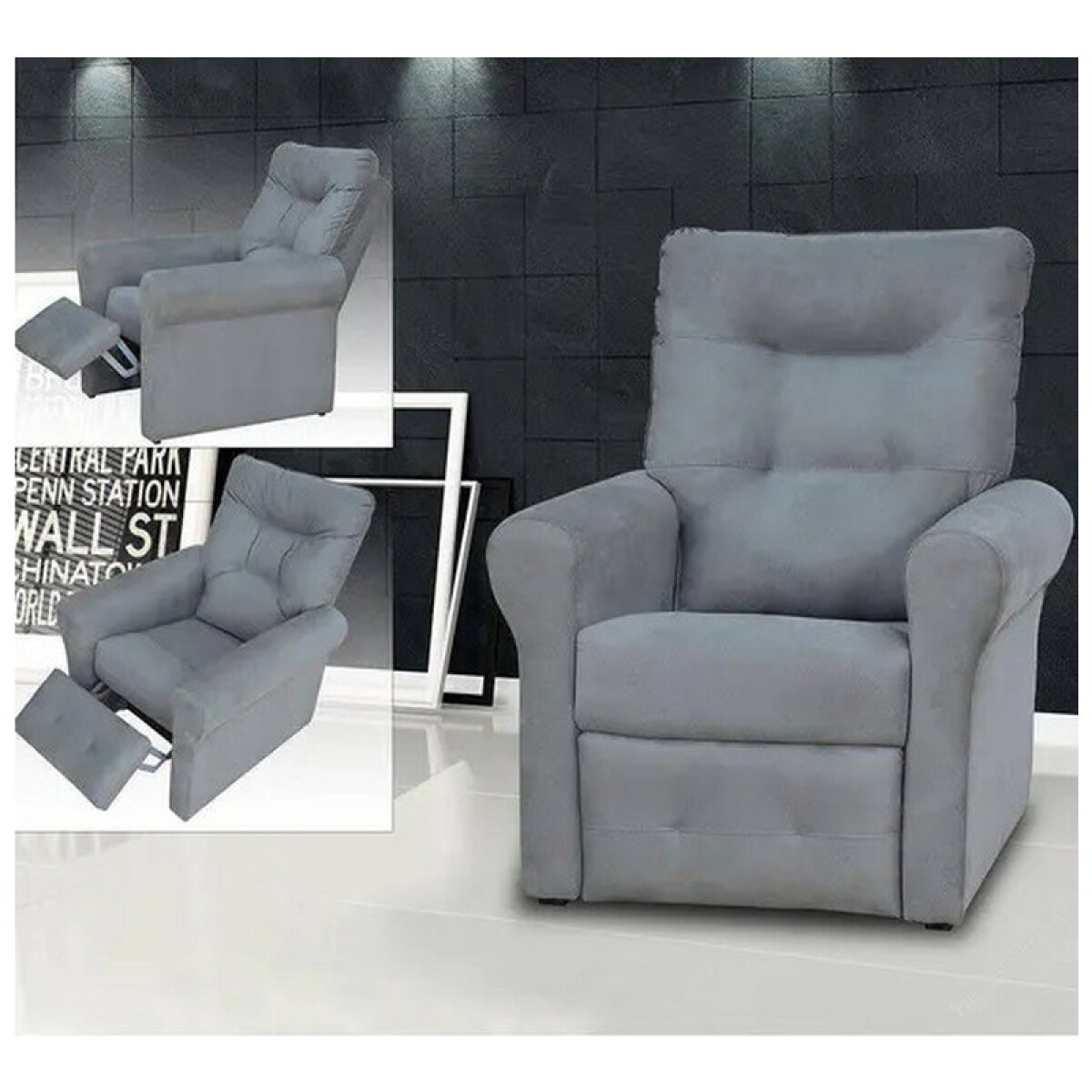 POLTRONA RECLINABLE CLIO MATRIX-24 B-250 GRIS OSCURO. 