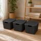 Set x3 Caja ratán 20 lts NEGRO