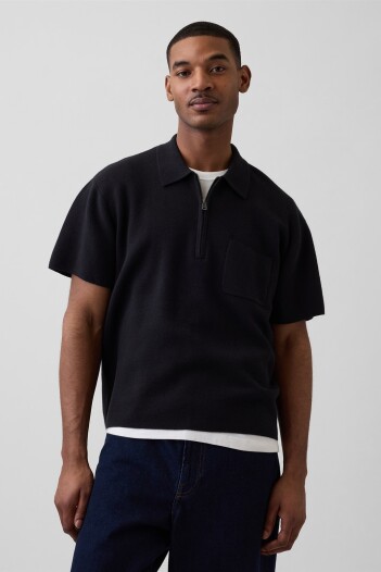 Buzo Tipo Polo Manga Corta Hombre Moonless Night