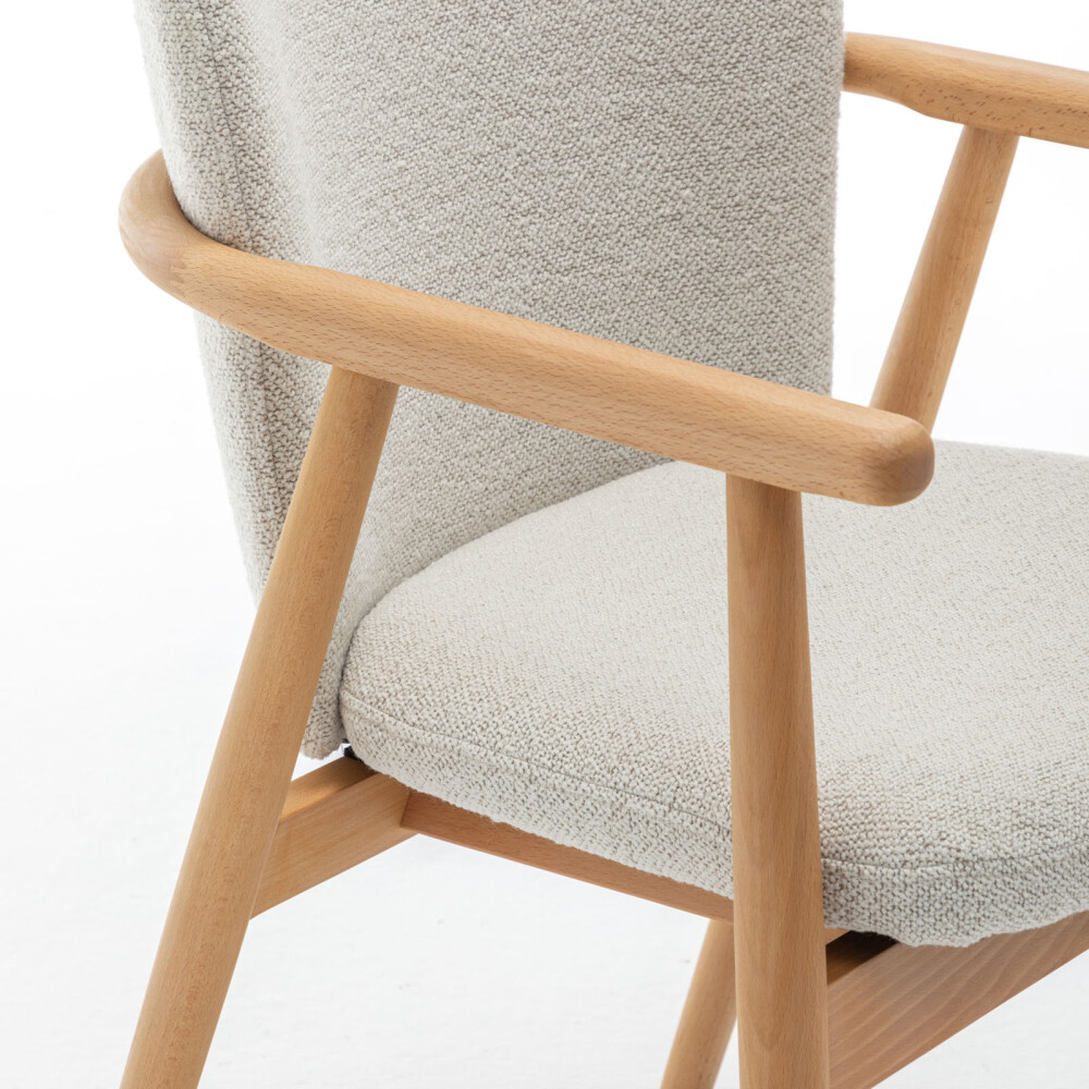 BUTACA DE COMEDOR MADERA NATURAL-BEIGE ALBA