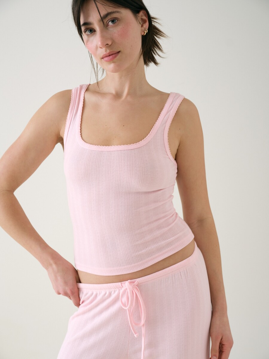 Musculosa Pointelle - Rosado 