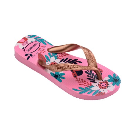 Chancletas Ojotas Havaianas Kids Flores originales PINK LEMON
