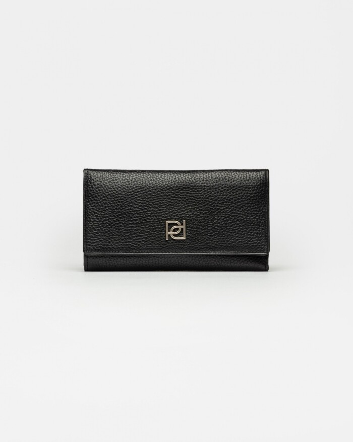 Billetera Cloe en cuero graneado Negro