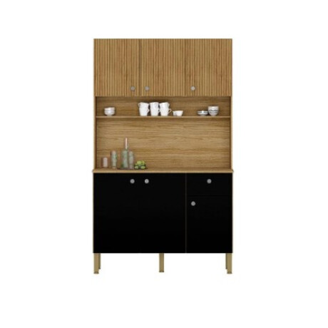 Cocina Style 6 Puertas Freijó Nero Ripado Kits Paraná Cocina Style 6 Puertas Freijó Nero Ripado Kits Paraná