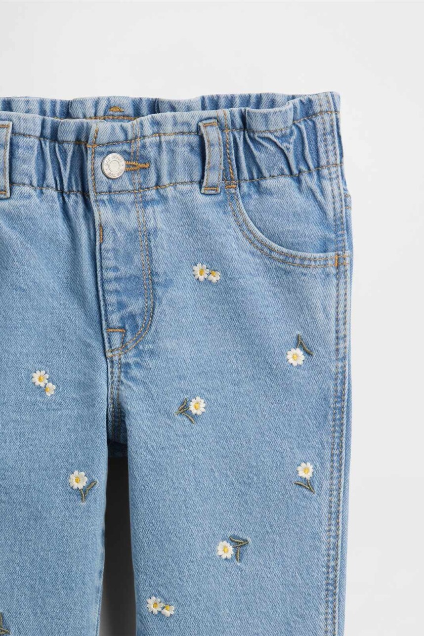 Jean Mom Toddler Niña Light Wash
