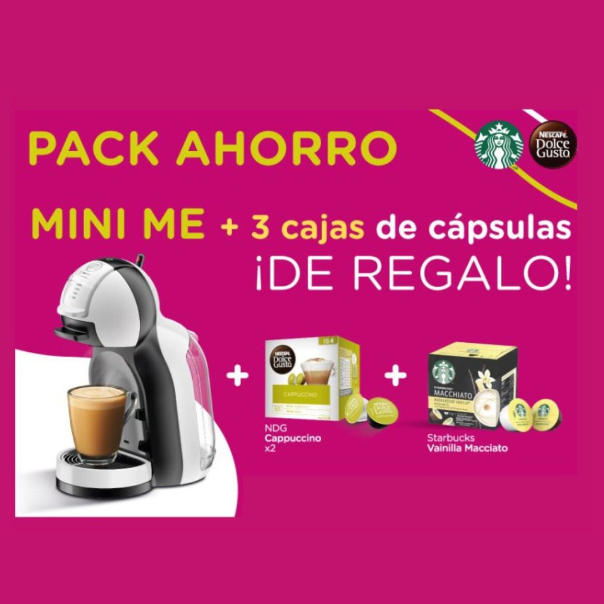 Cafetera Automática Mini Me Blanca + 3 Café de Regalo - BLANCO 