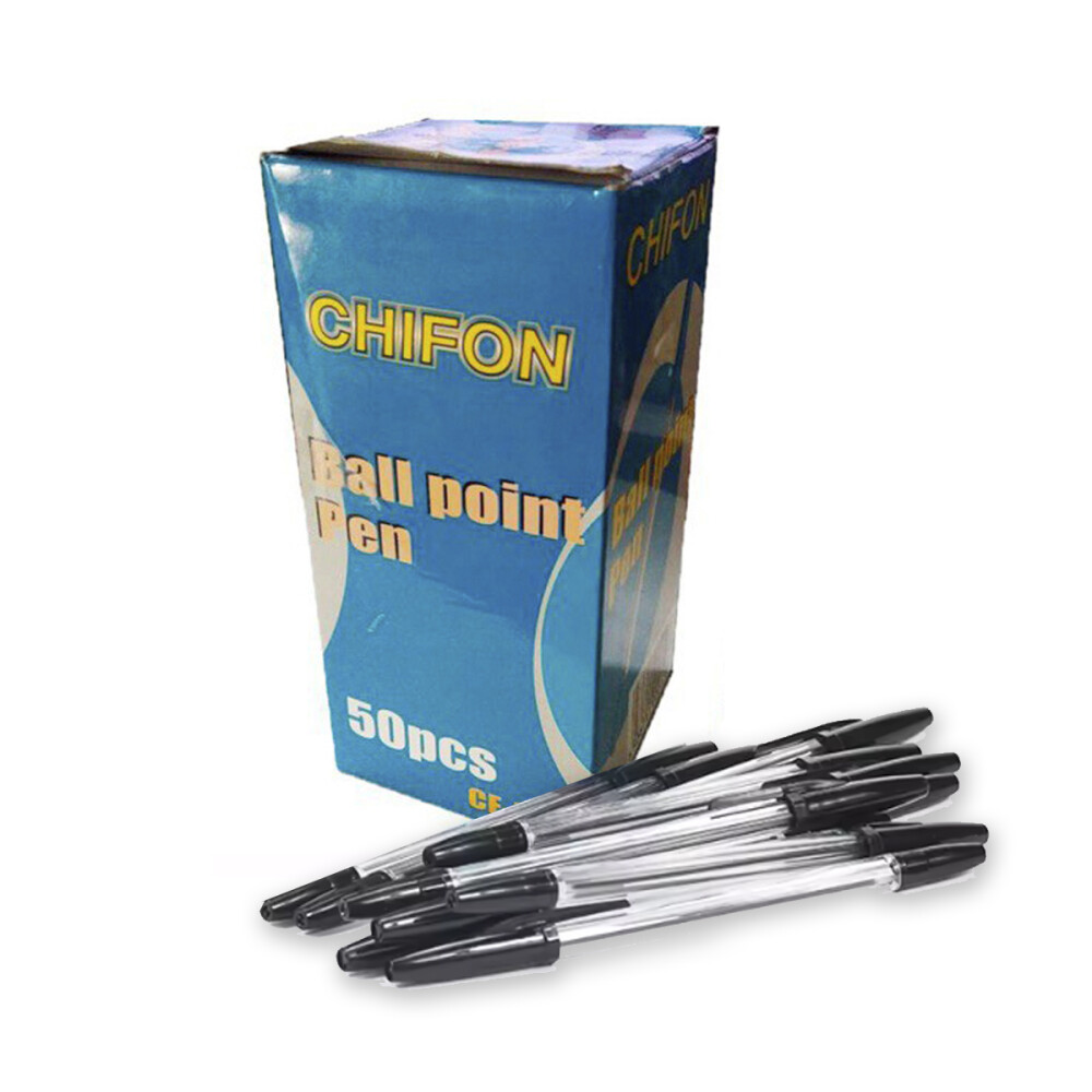 Pack x50 De Lapiceras Con Punta Metalica Negro