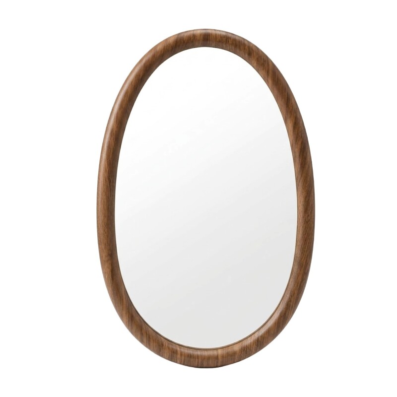 ESPEJO OVAL MARRON 26X48CM Unica