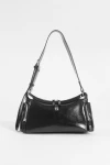 Cartera de hombro con bolsillos shinny negro