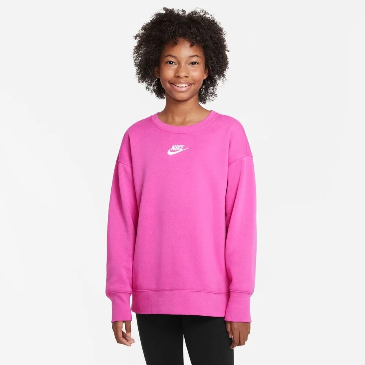 Buzo Nike Niño Club Flc Bf Crew Lbr Active Fuchsia White - S/C 