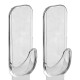 Gancho rectangular x2 cristal con adhesivo TRANSPARENTE