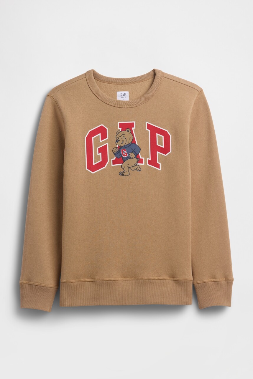 Buzo Deportivo Logo Gap Niño Camel Hair